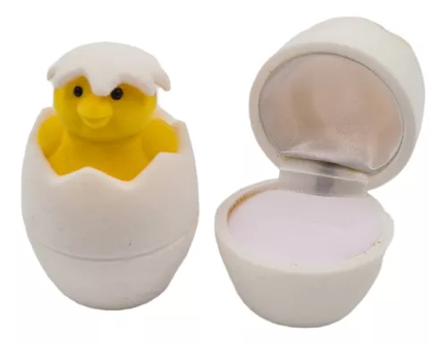Caja de Pollito para anillo o aros chicos de terciopelo  -1