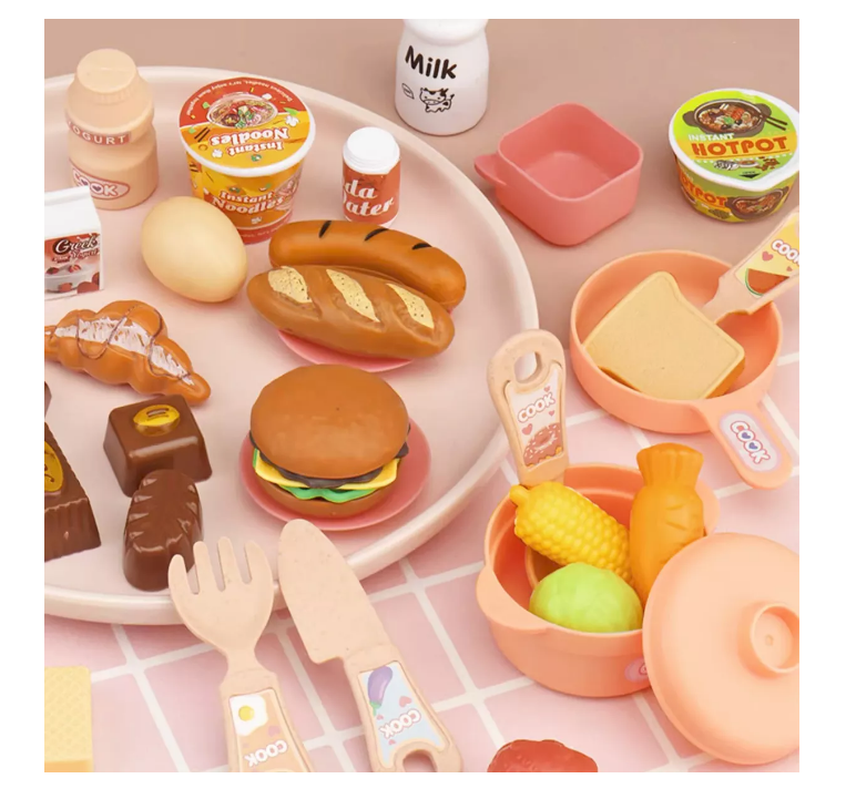 Cocina De Juguete Kitchen 32pcs Juego De Niñas Niños Celeste-1