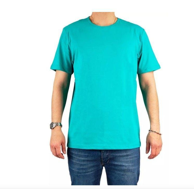 Pack 3 Poleras Algodon Manga Corta Para Estampar. Color Turquesa. Talla S-1
