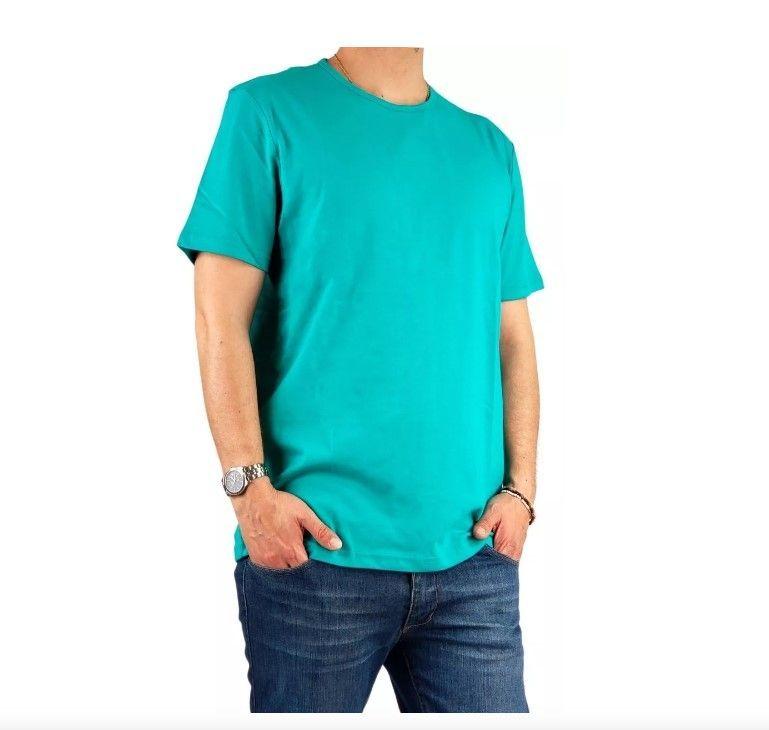 Pack 3 Poleras Algodon Manga Corta Para Estampar. Color Turquesa. Talla S-2