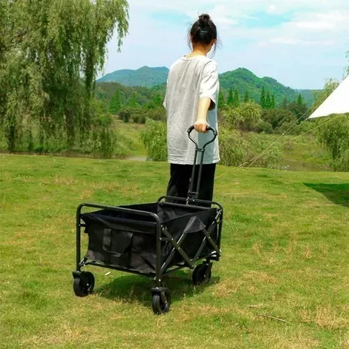 Carrito Para Compras Plegable Ideal Para El Camping Pro Max Color Negro-2