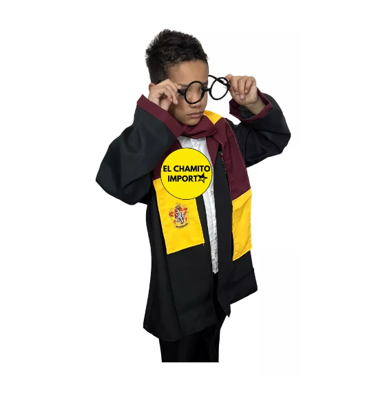 Capa Bufanda Lentes De Harry Potter Disfraz Cosplay Niños Talla 10-1