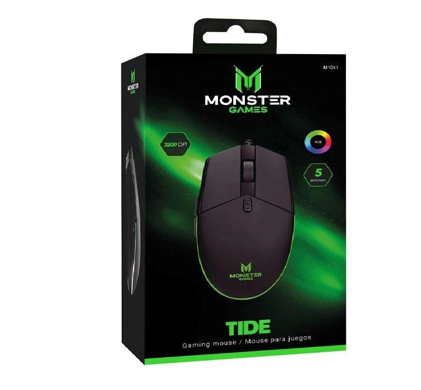 Mouse Gamer Monster Tide 3200 Dpi 5 Botones Rgb Negro-3