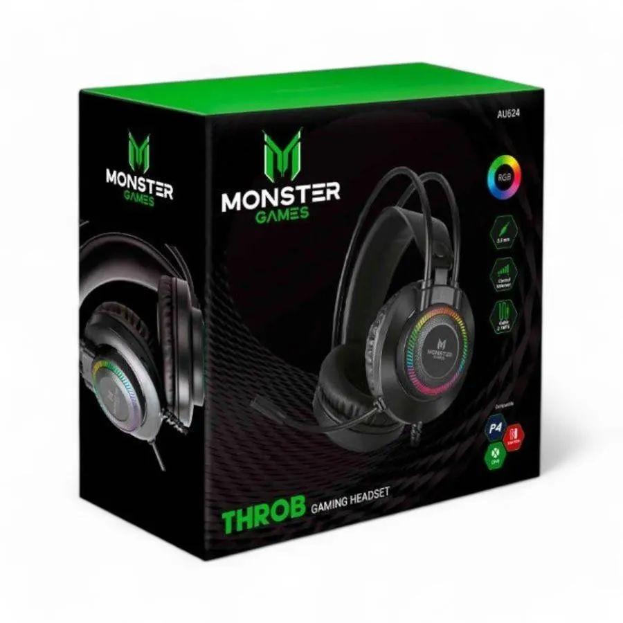 Aud fono Gamer Monster Ps4 5xbox Nintendo Switch Throb Rgb-4