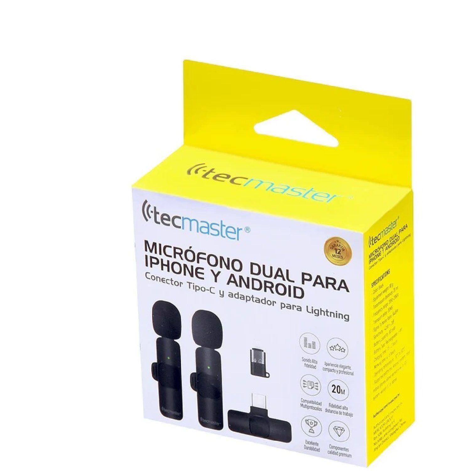Pack de 2 Micr fono Dual Inal mbrico Solapa Pro Tipo C iPhone Android-5