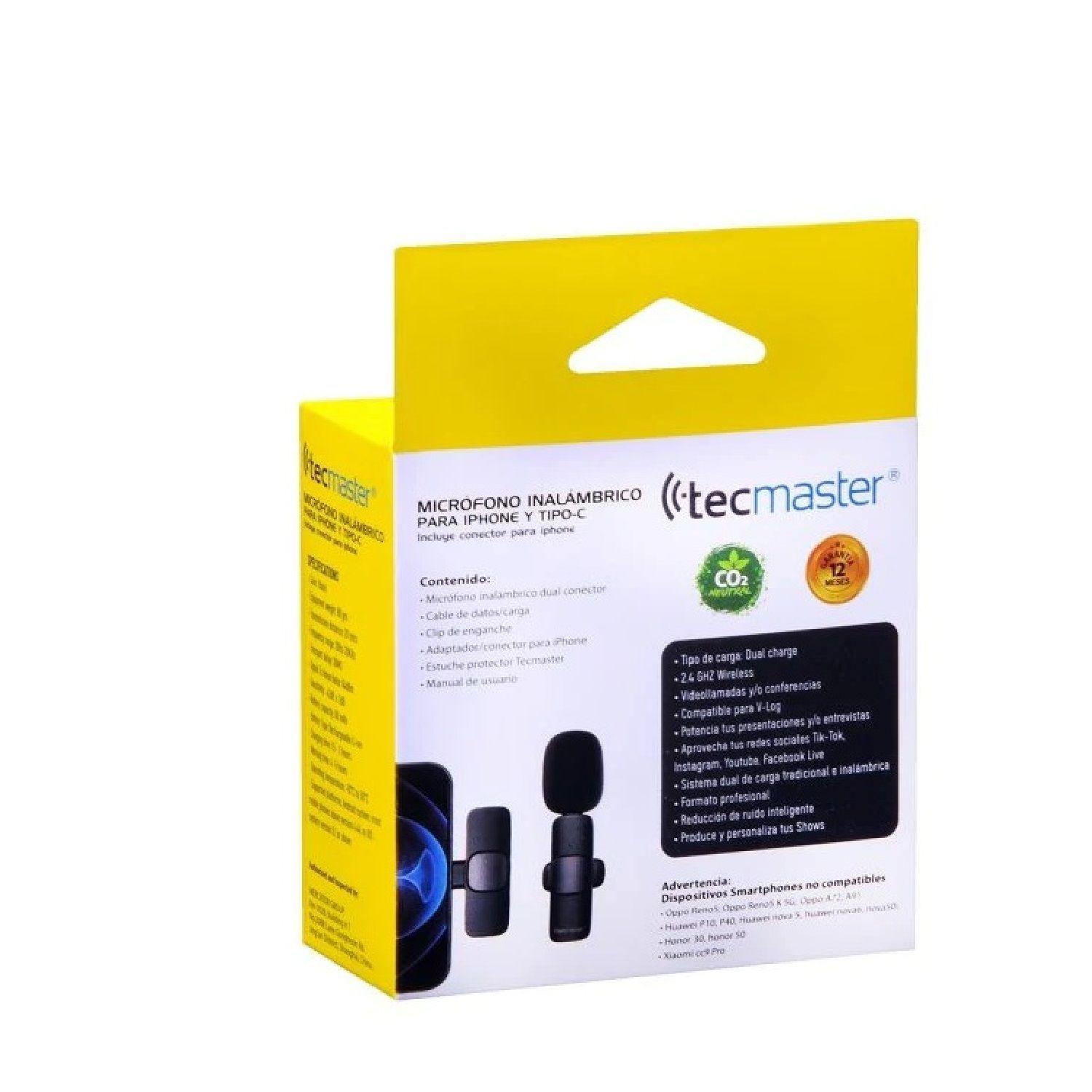 Pack de 2 Micr fono Dual Inal mbrico Solapa Pro Tipo C iPhone Android-6