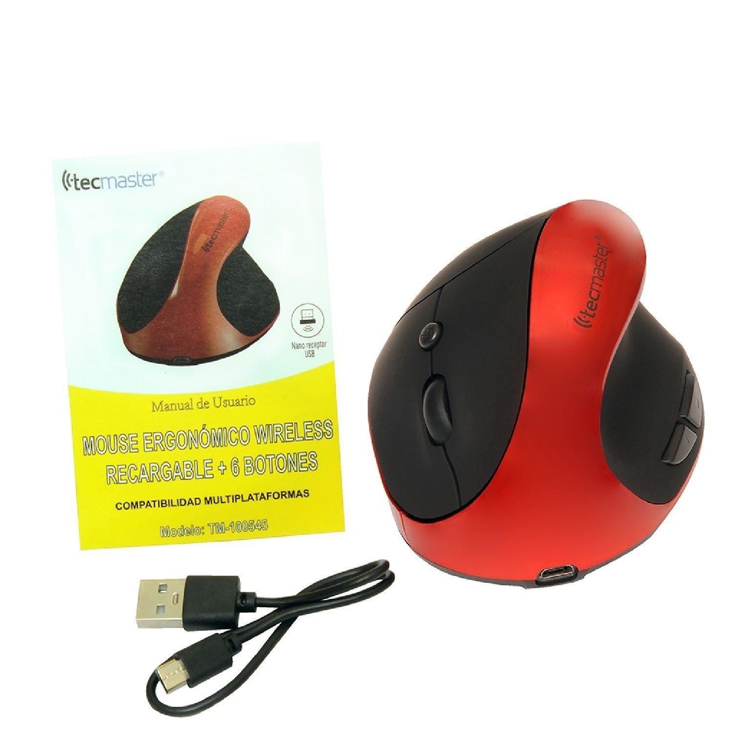 Mouse Ergon mico Vertical Inal mbrico Recargable-3