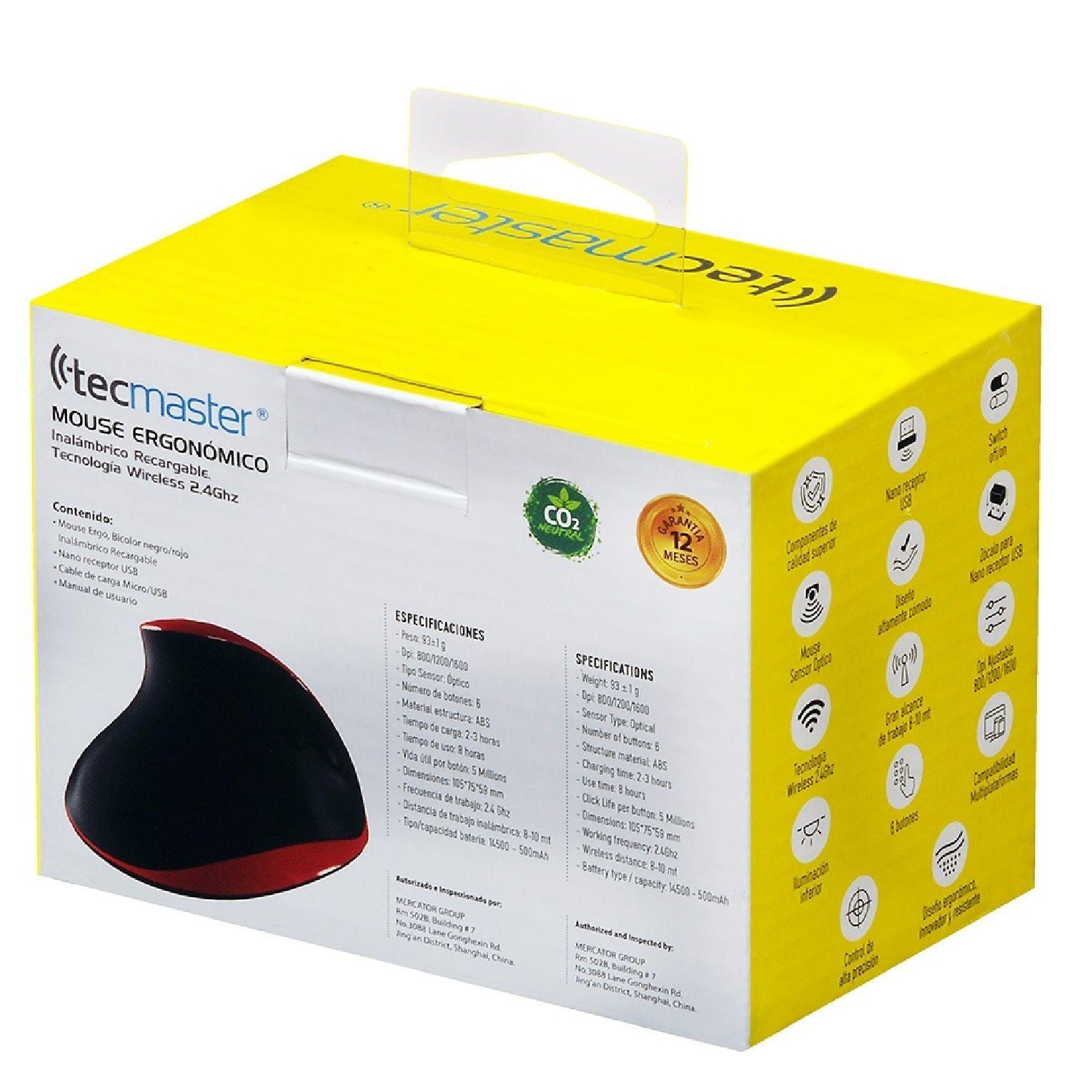 Mouse Ergon mico Vertical Inal mbrico Recargable-4