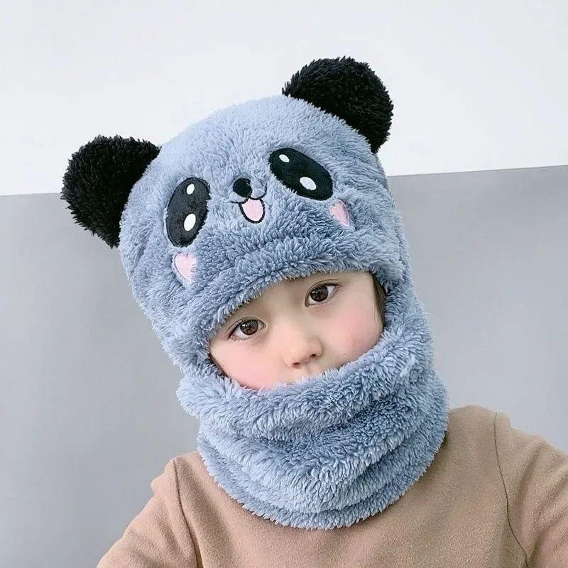 Gorro Con Cuello Para Bebé Niños Diseño Oso Invierno Colores-4