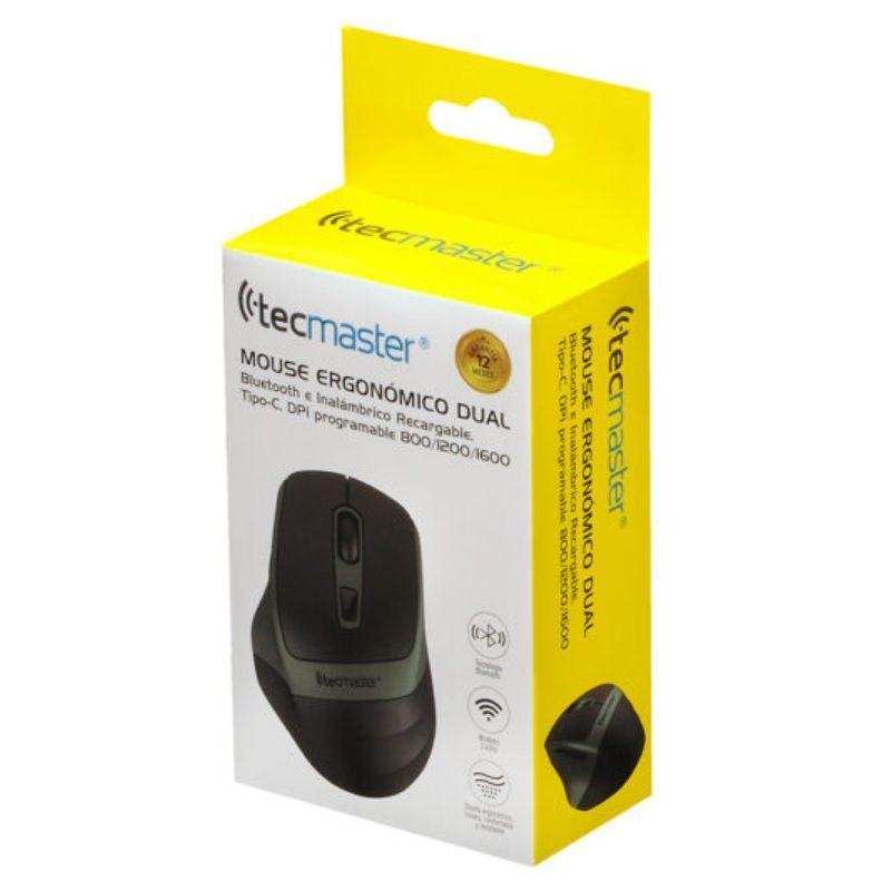 Mouse Ergonómico Dual Bluetooth e Inalámbrico Recargable-4