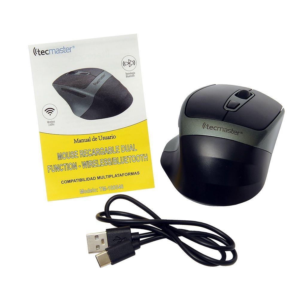 Mouse Ergonómico Dual Bluetooth e Inalámbrico Recargable-7