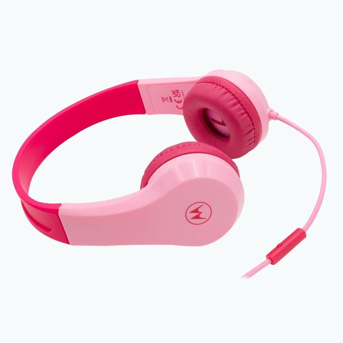 Audífonos Para Niños Infantil Motorola Moto Jr 200 Jack 3.5mm Rosado-2