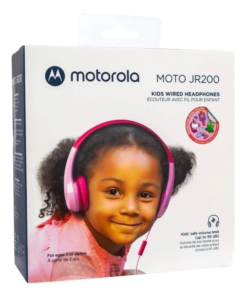 Audífonos Para Niños Infantil Motorola Moto Jr 200 Jack 3.5mm Rosado-3