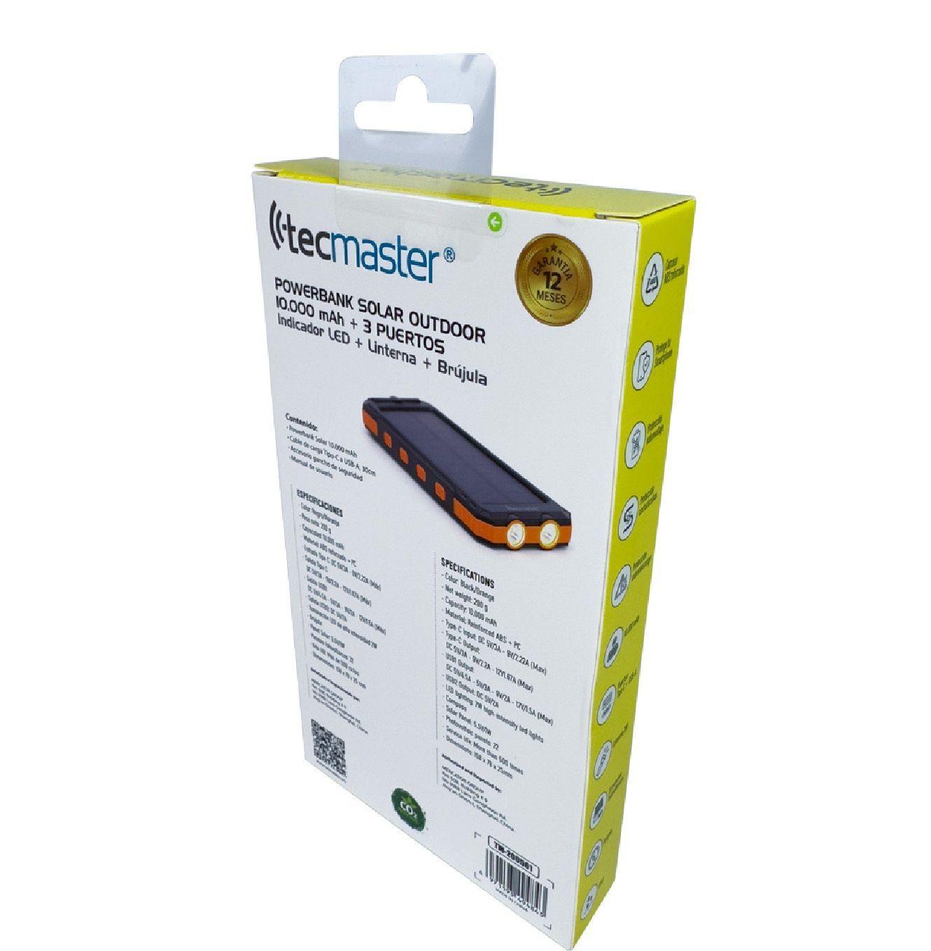 Batera Port til Powerbank con Panel Solar 10000 MAH Outdoor 3 puertos-5