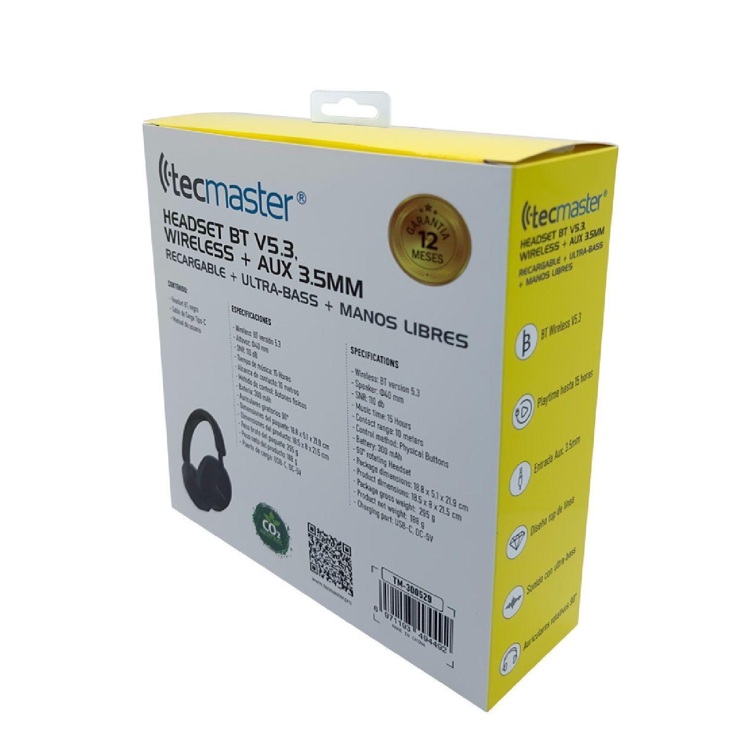 Aud fonos True Wireless Bluetooth Recargable Ultra Bass V53-4