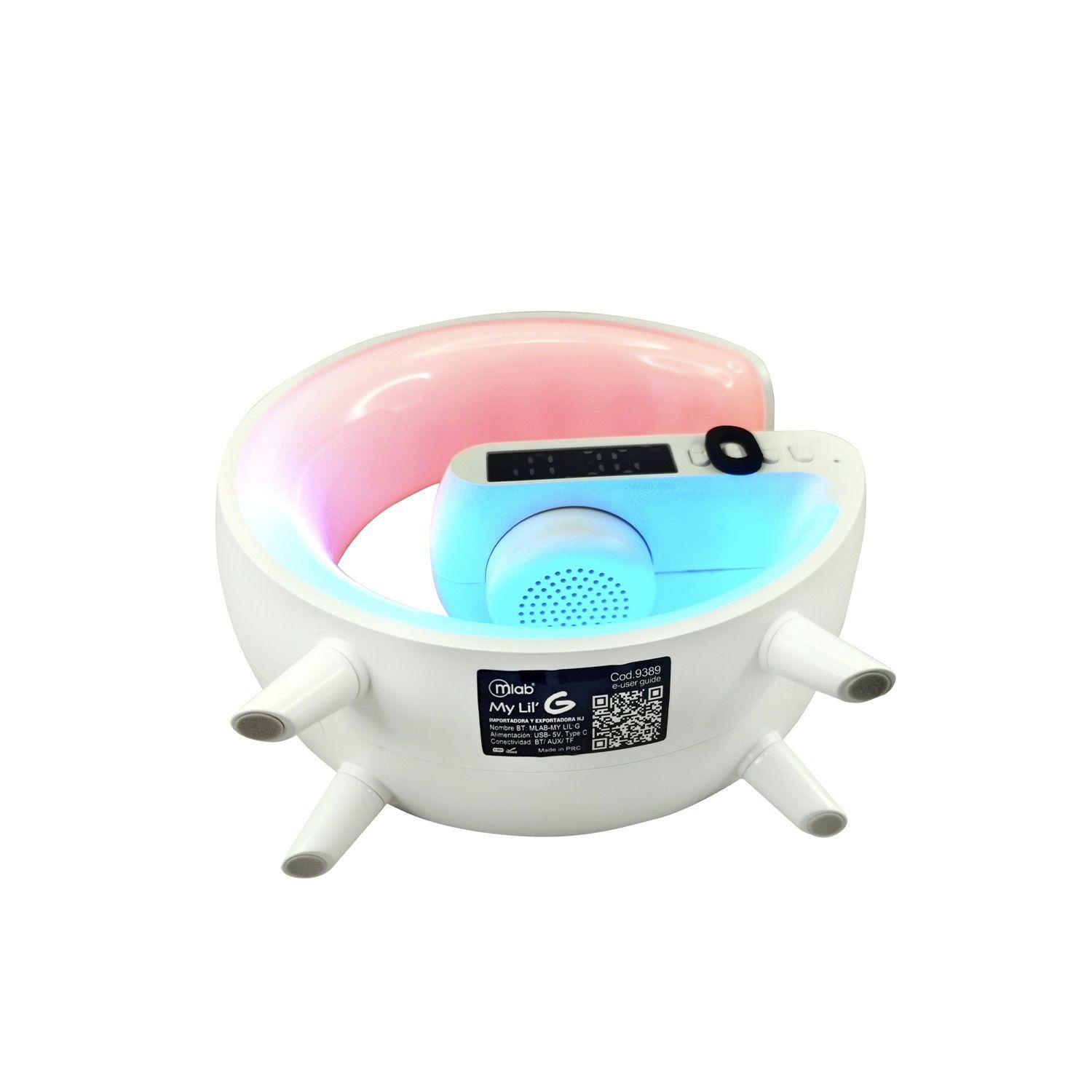 Parlante 5 En1 Cargador Luz Rgb Reloj Alarma-5