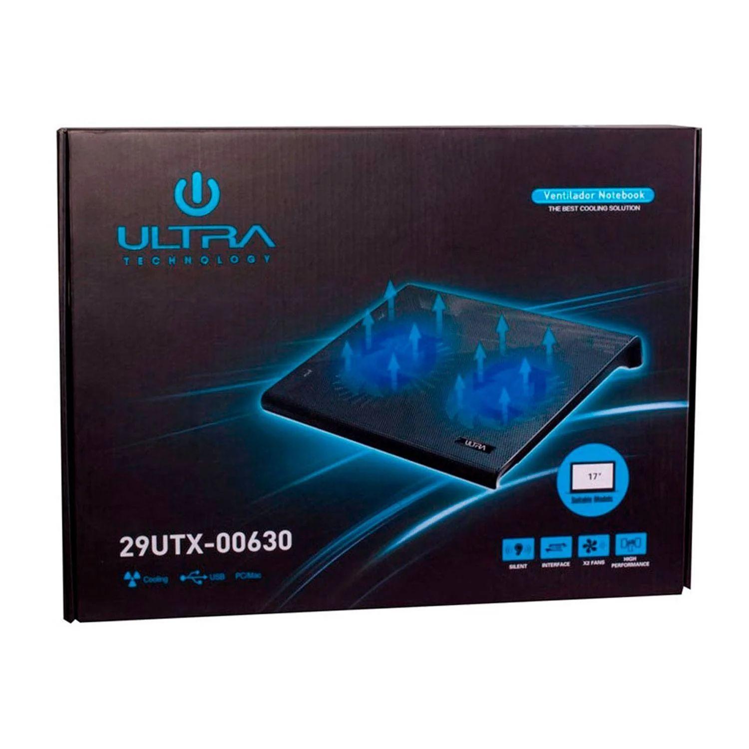 Base Ventilador Notebook Cooler Mesa Enfriador Ultra Negro-2