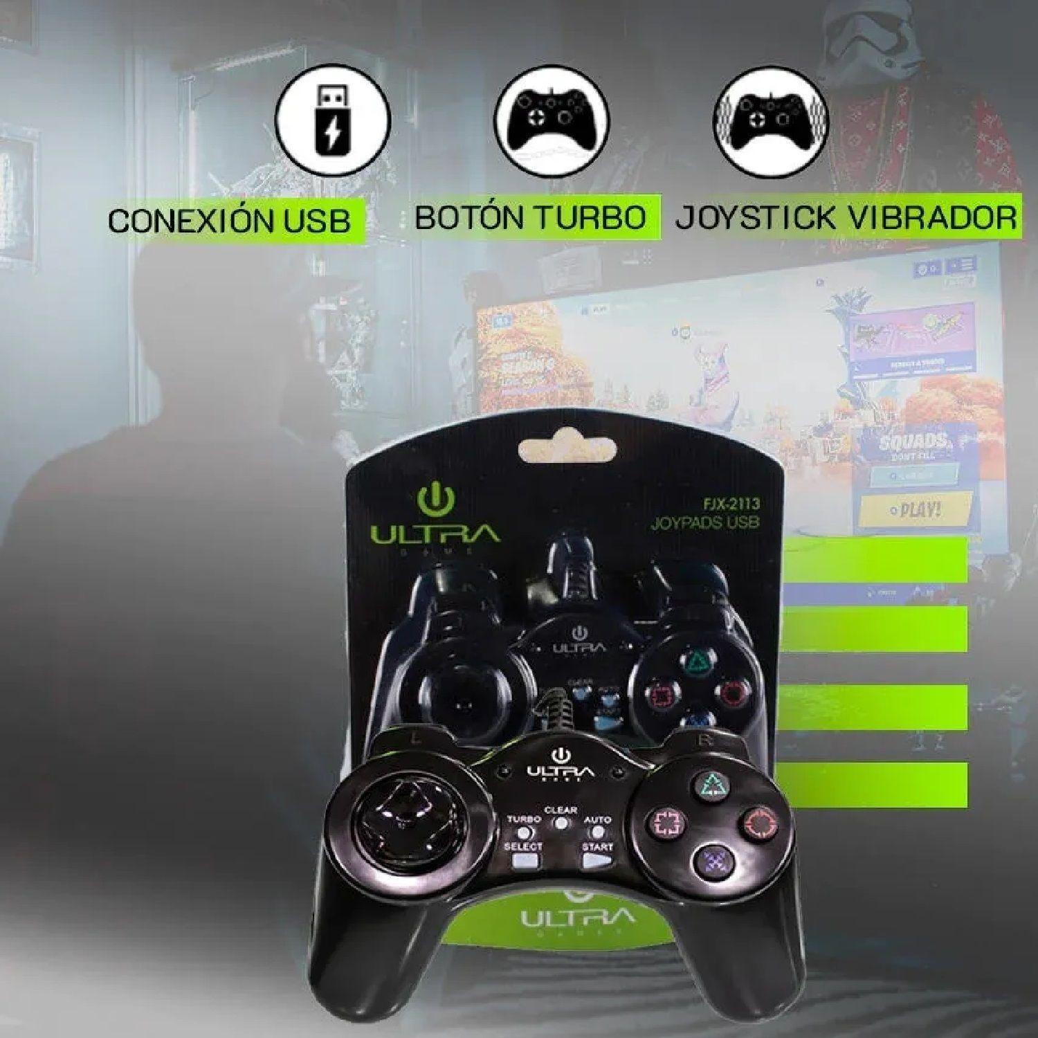 Control Gamepad Joystick Mando Para Pc Al mbrico Con Turbo Negro-3