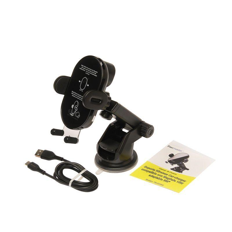 Soporte Celular Auto Carga Inalámbrico 15w + Cable De Carga-3