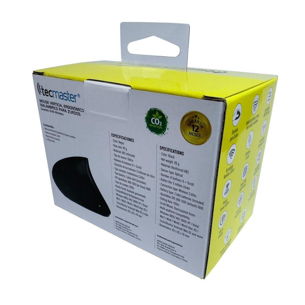 Mouse Vertical Ergon mico Inal mbrico Para Zurdos-5