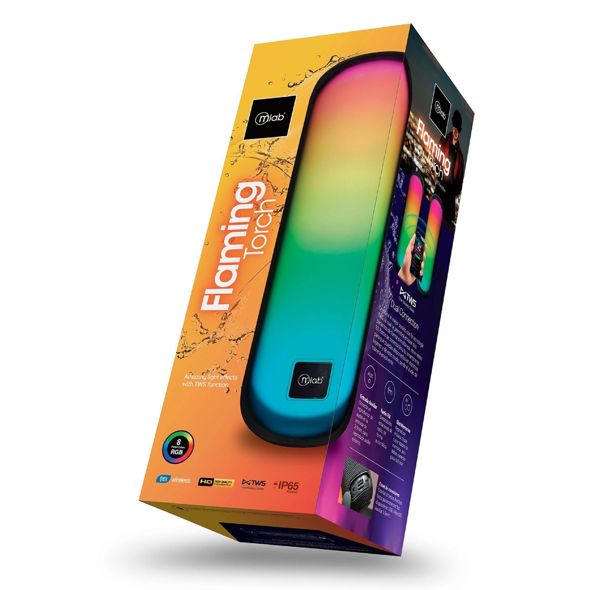 Parlante Inal mbrico Bluetooth TWS Flaming Torch-6