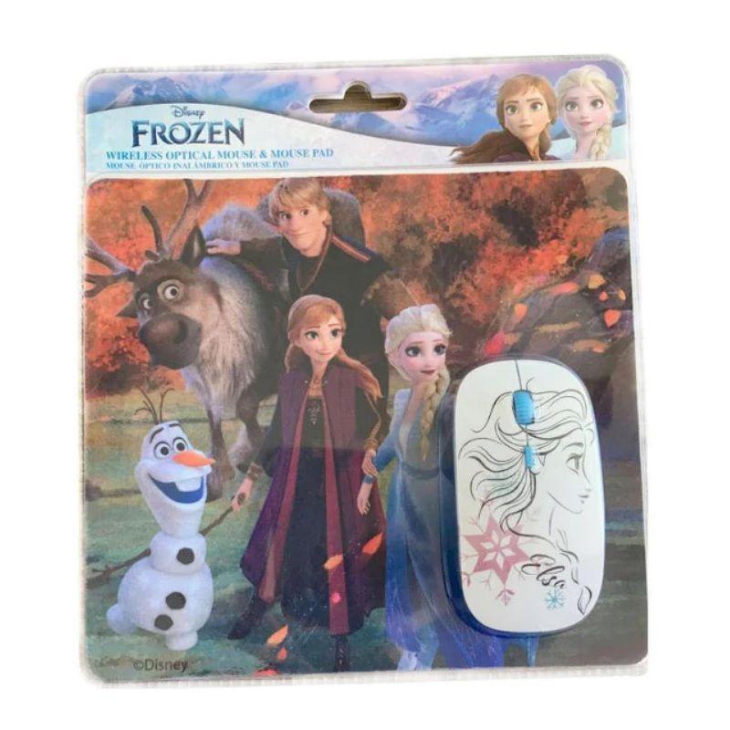Mouse Inalambrico y Mouse Pad Disney Frozen-3