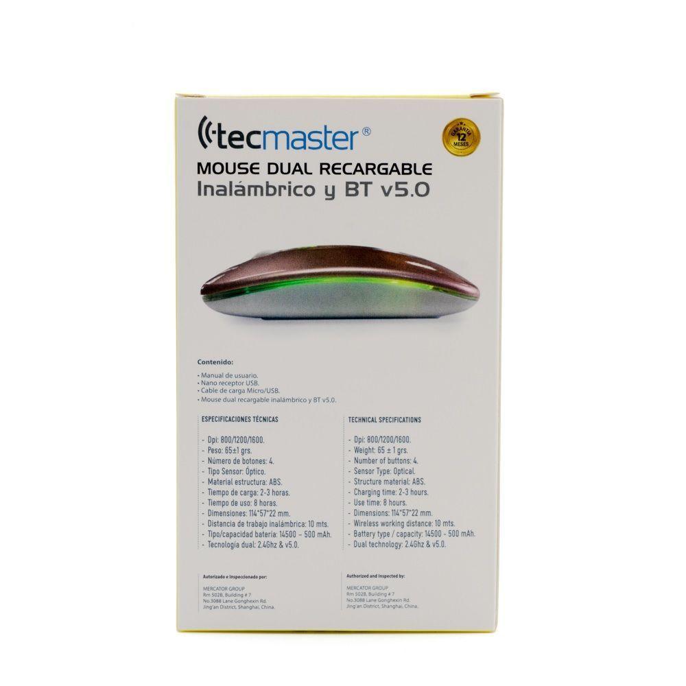 Mouse Dual Recargable Inalámbrico Bluetooth Rosado-3