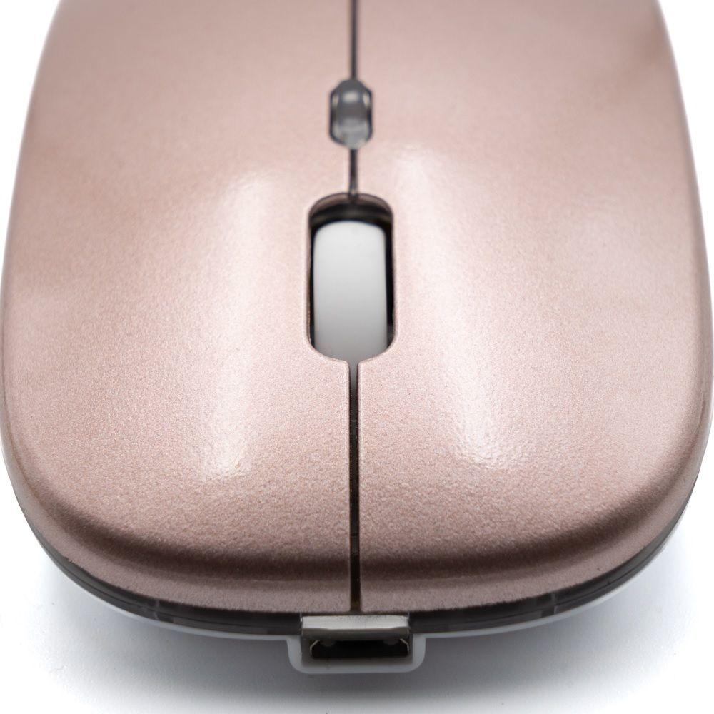 Mouse Dual Recargable Inalámbrico Bluetooth Rosado-5