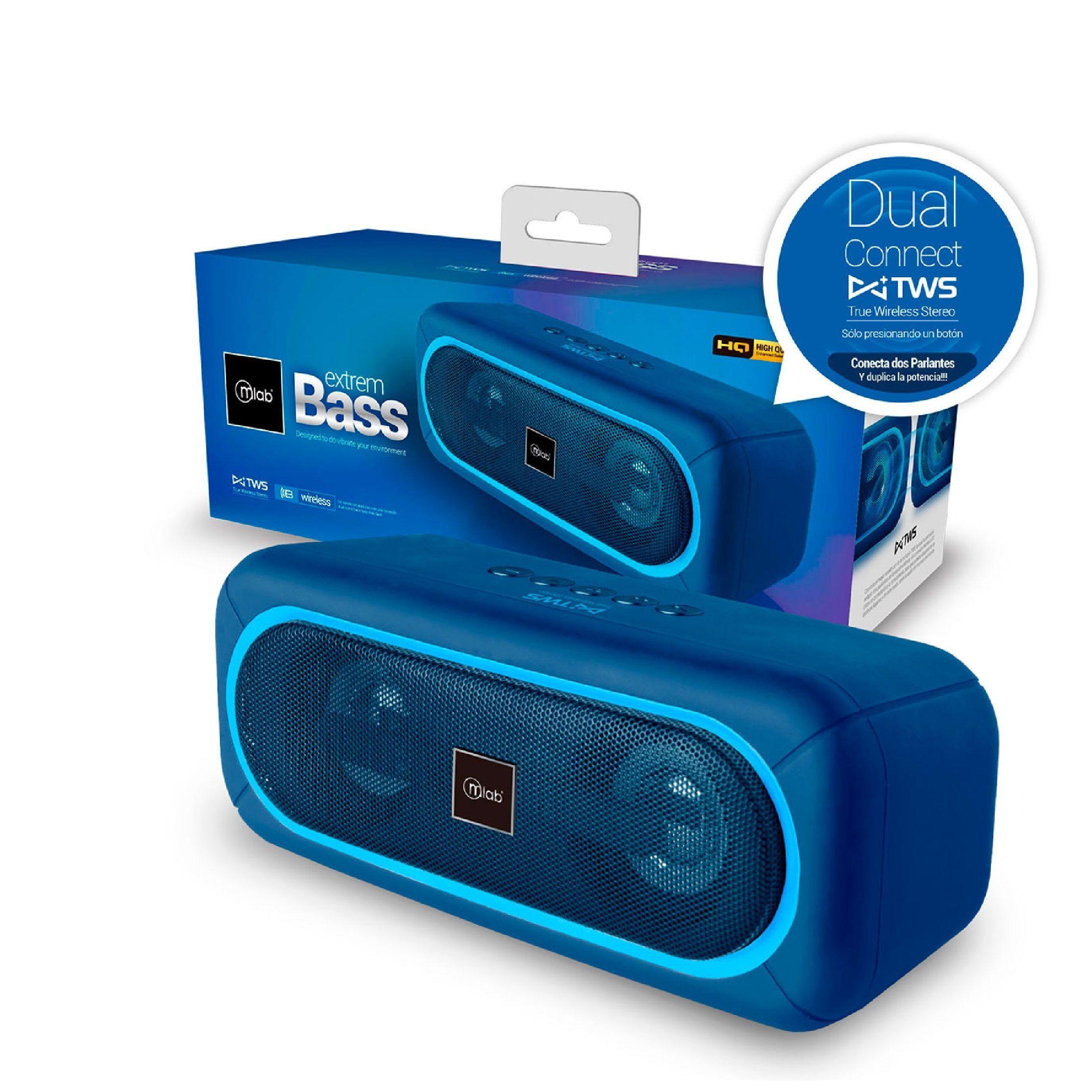 Parlante Port til Inal mbrico Bluetooth Extrem Bass TWS Blue-3