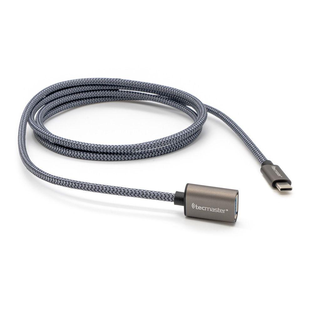 Cable Tipo C A Usb 3.0 Hembra Reforzado 1.5 Metros Tecmaster Negro-2