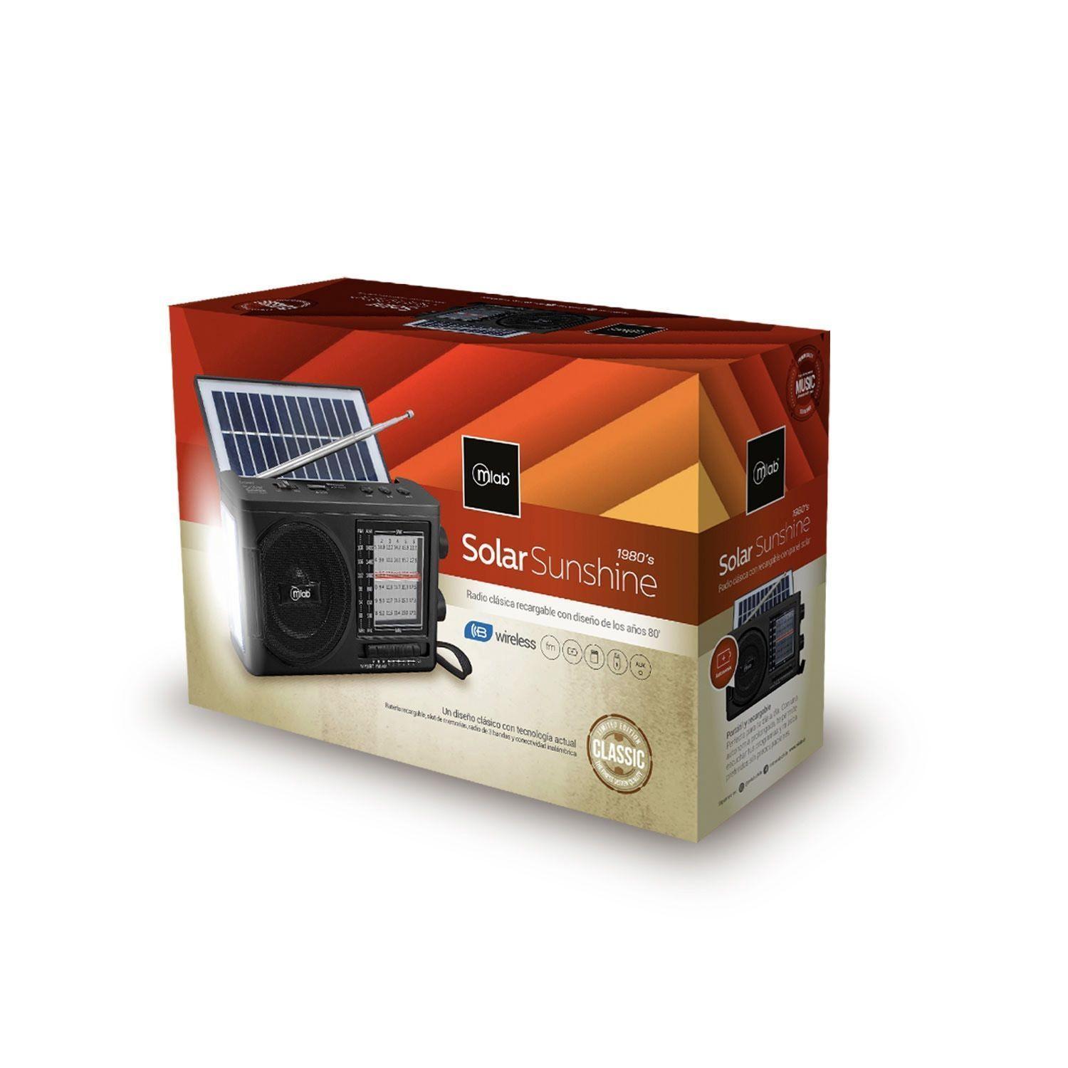 Radio Solar Portatil Con Linterna Bluetooth Bt amfmsw Usb-1