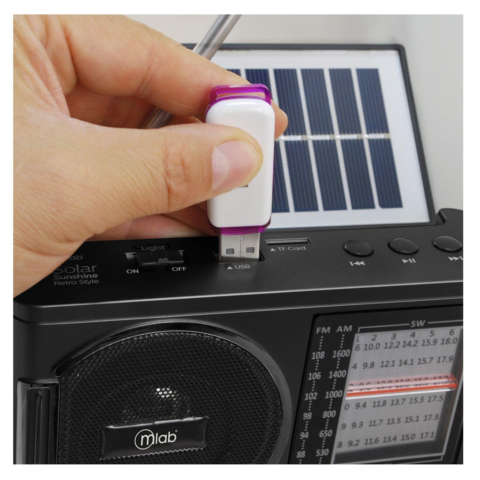 Radio Solar Portatil Con Linterna Bluetooth Bt amfmsw Usb-2