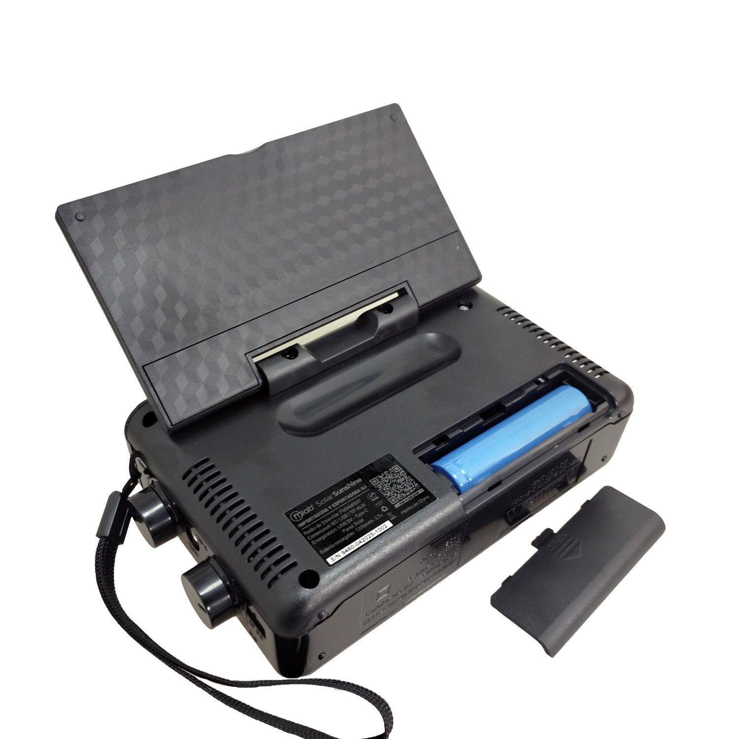 Radio Solar Portatil Con Linterna Bluetooth Bt amfmsw Usb-5