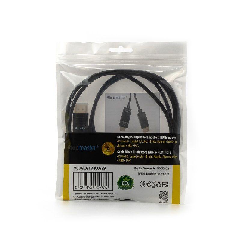 Cable Displayport A Hdmi 1.8 Metros Display Port 4k Tecmaster-3