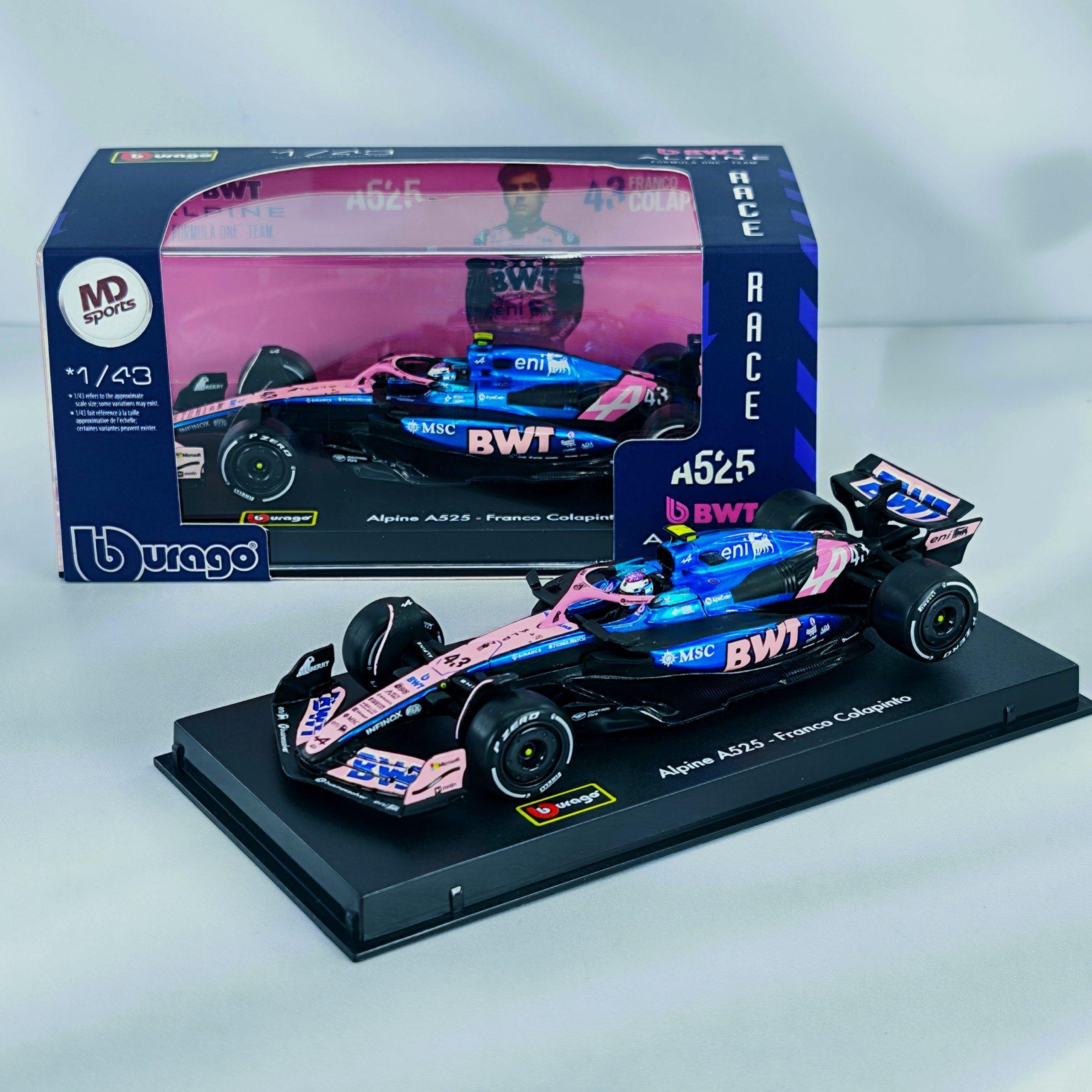 Auto F1 Alpine A525 2025 43 Franco Colapinto Caja Acrilica Burago 1 43-0
