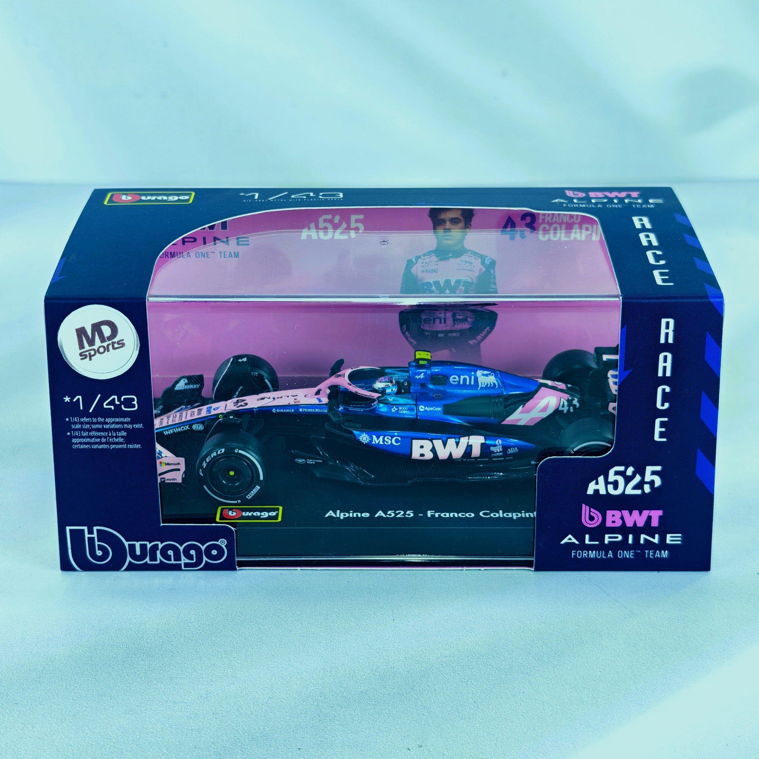 Auto F1 Alpine A525 2025 43 Franco Colapinto Caja Acrilica Burago 1 43-1