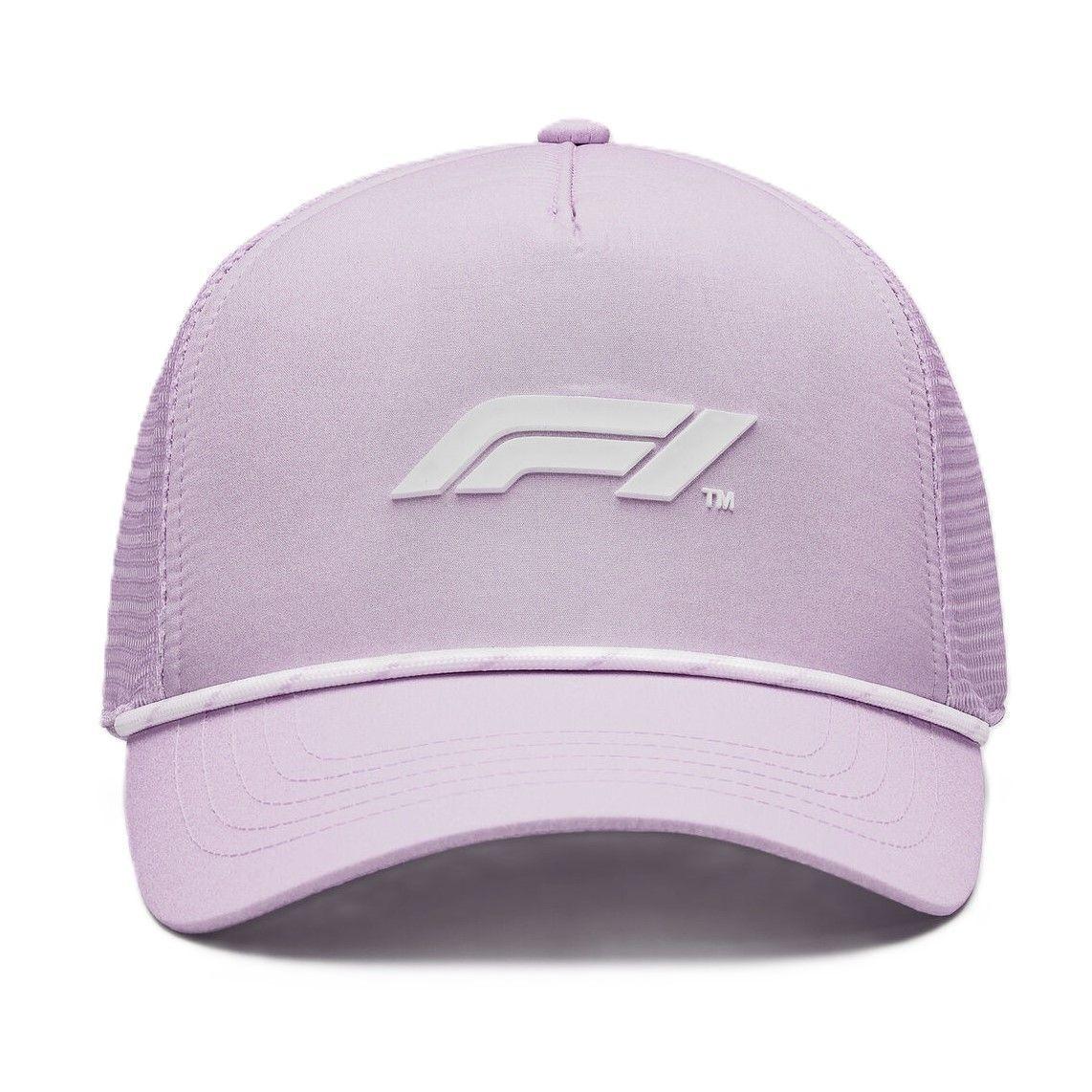 Gorro Oficial Formula 1 Logotipo F1 3D Con Malla Rosa Pastel-2