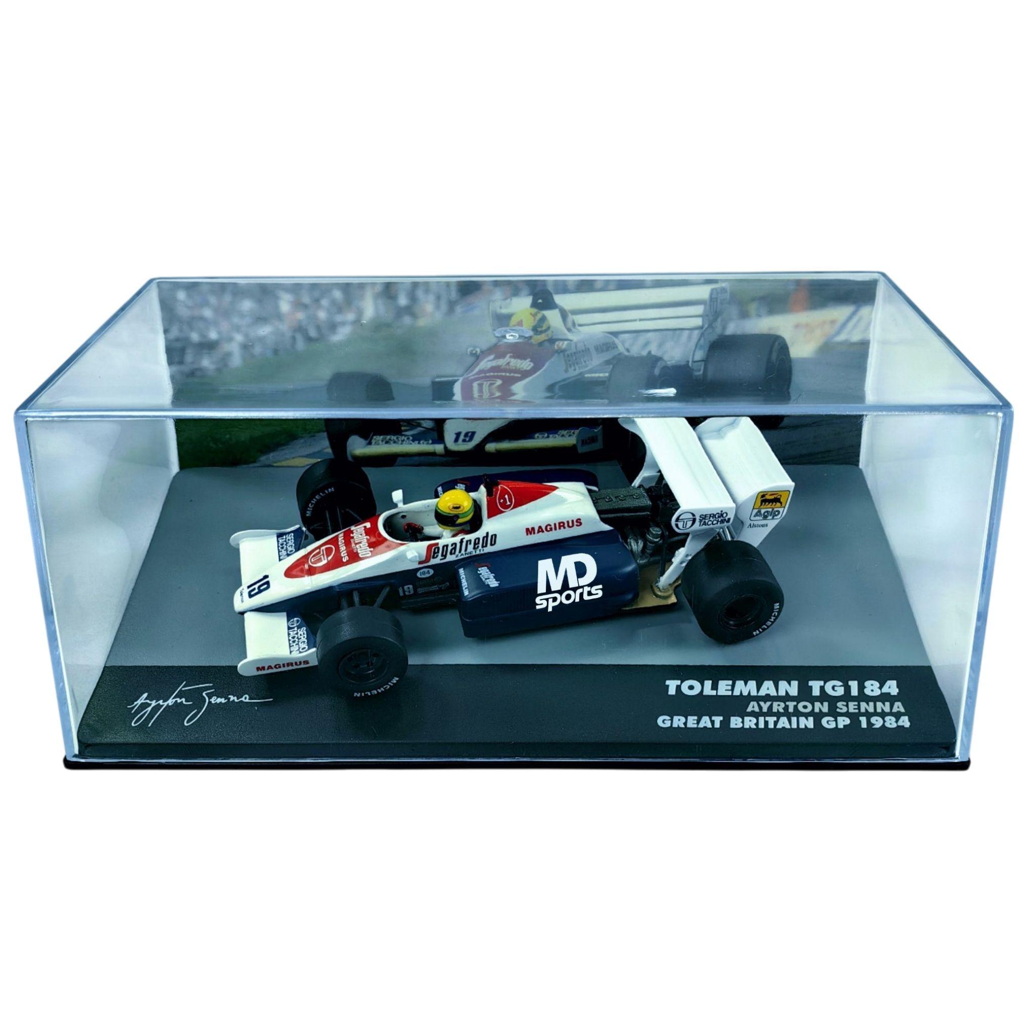 Auto F1 Toleman TG184 1984 19 Ayrton Senna Caja Acrilica IXO 1 43-2