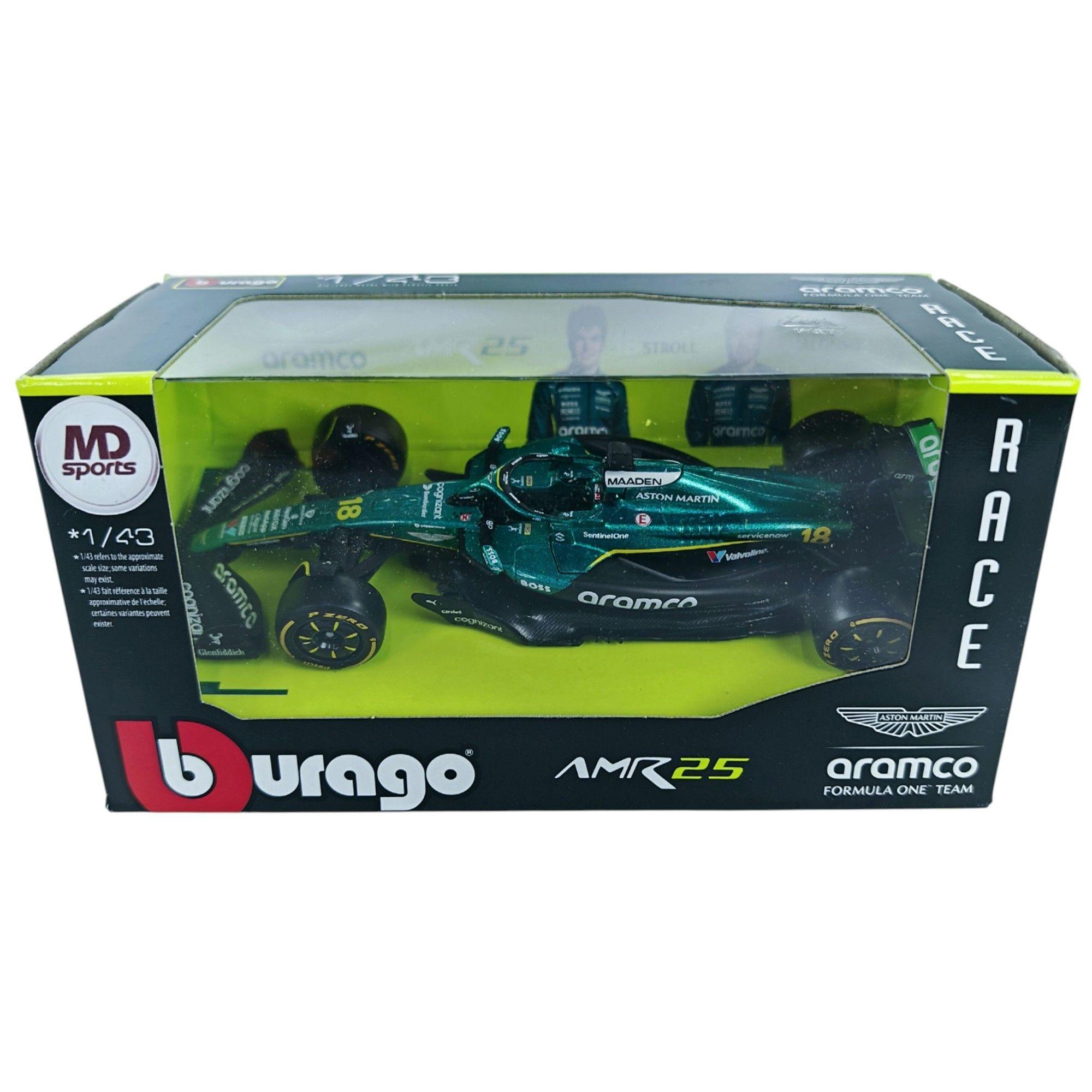 Auto F1 Aston Martin AMR25 2025 18 Lance Stroll Caja Normal Burago 1 43-2