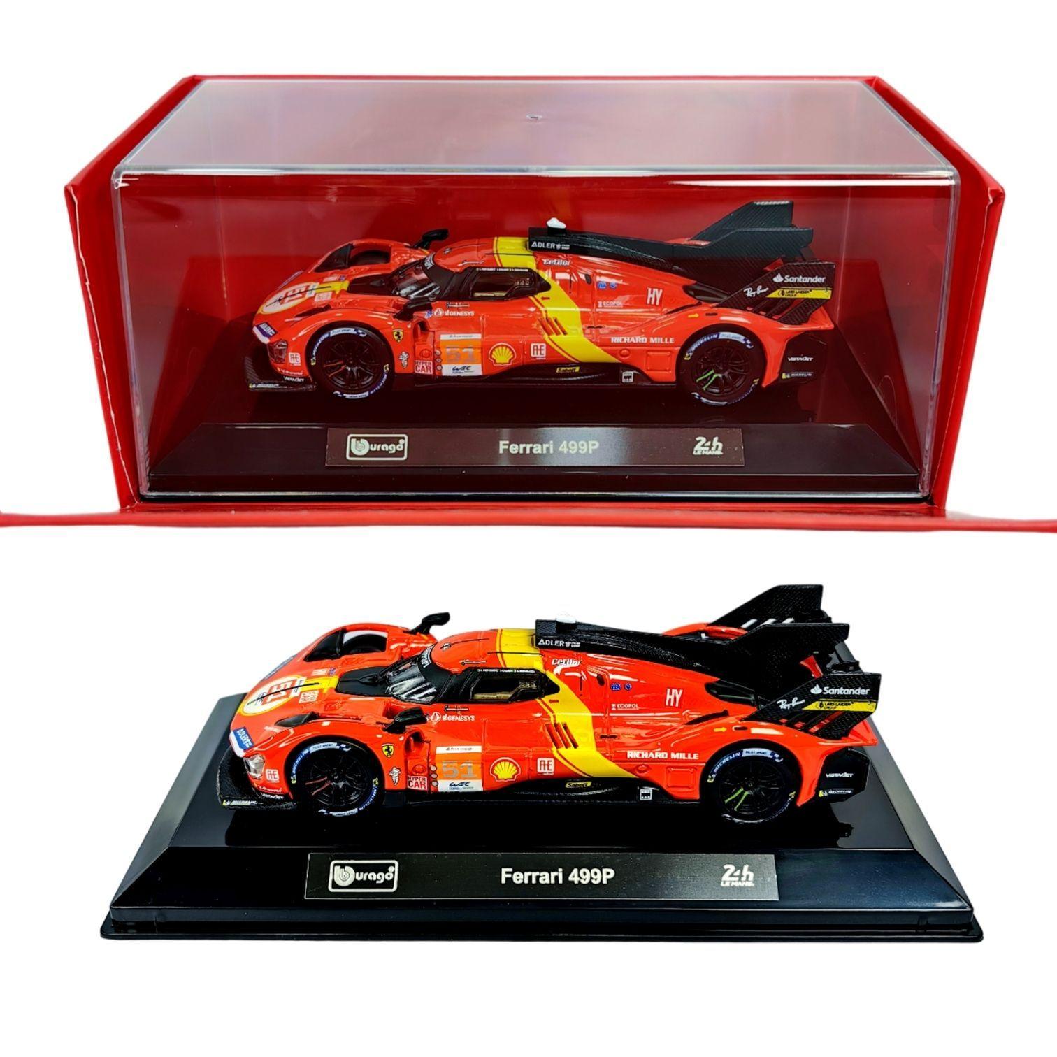 Auto Hypercar Ferrari 499P LeMans 2023 51 Caja Acrilica Burago 1 43-2