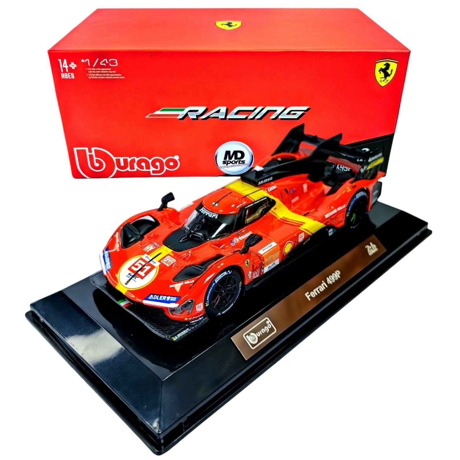 Auto Hypercar Ferrari 499P LeMans 2023 51 Caja Acrilica Burago 1 43-4