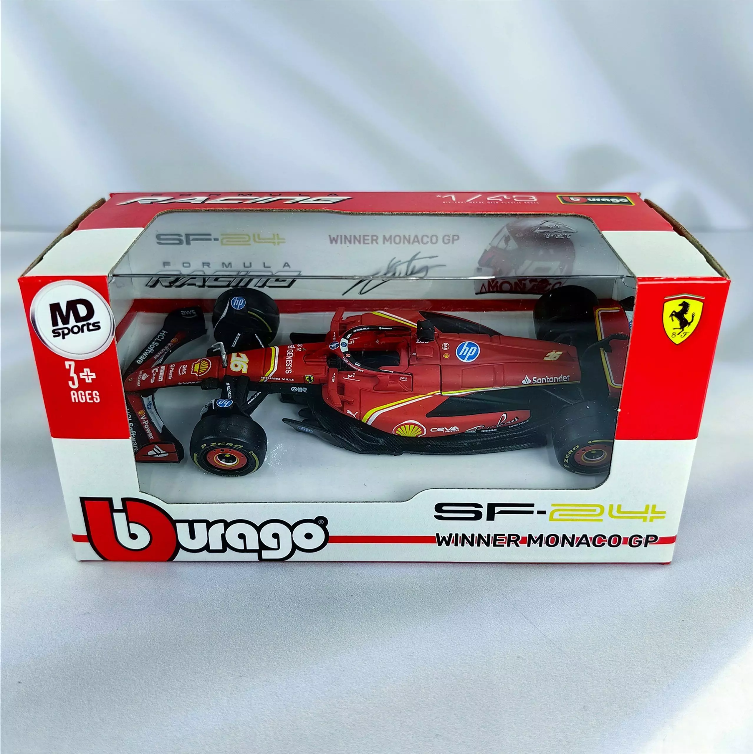 Auto F1 Ferrari SF 24 Monaco GP 2024 16 Charles Leclerc Caja Normal Burago 1 43-1