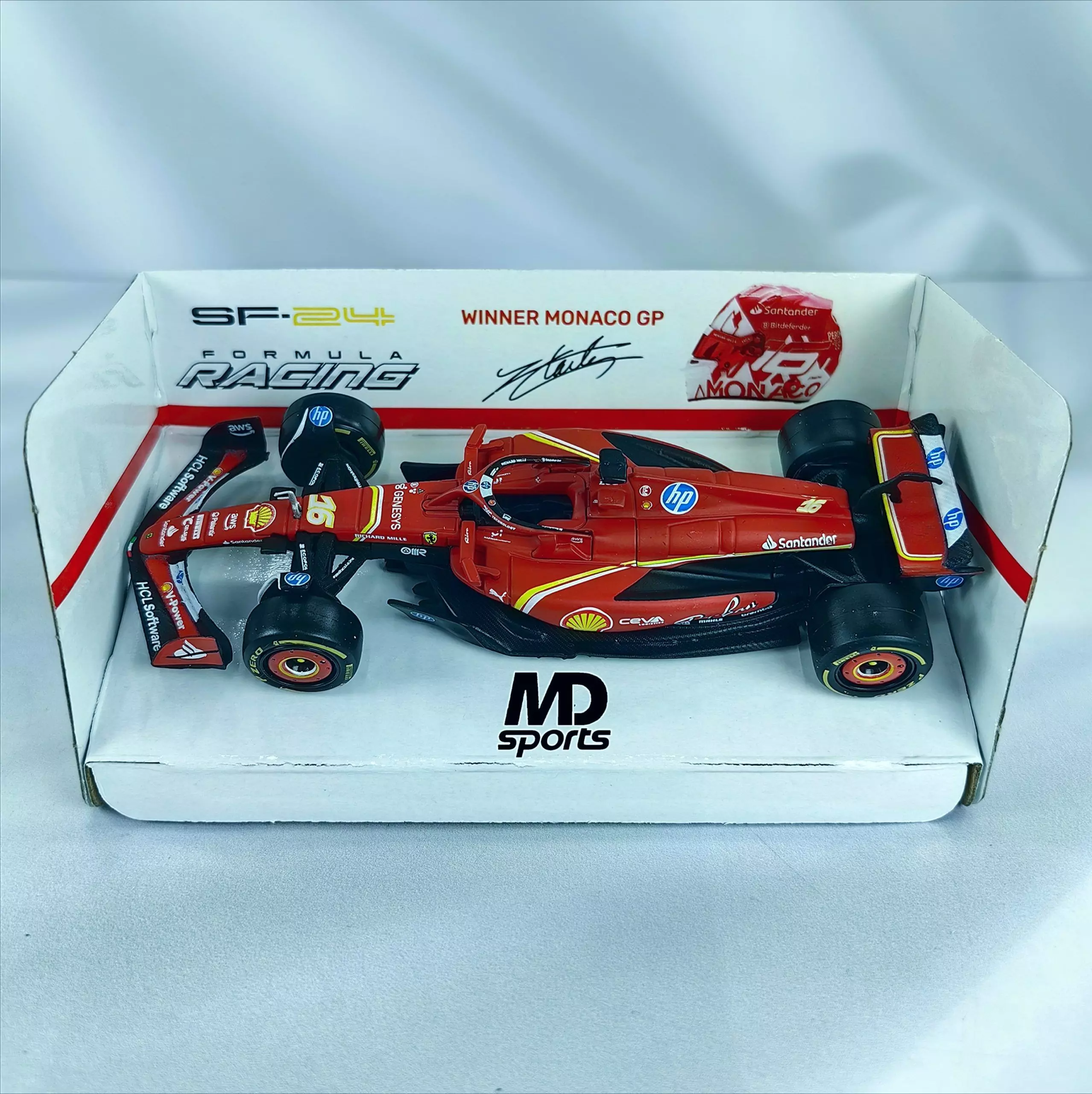 Auto F1 Ferrari SF 24 Monaco GP 2024 16 Charles Leclerc Caja Normal Burago 1 43-2