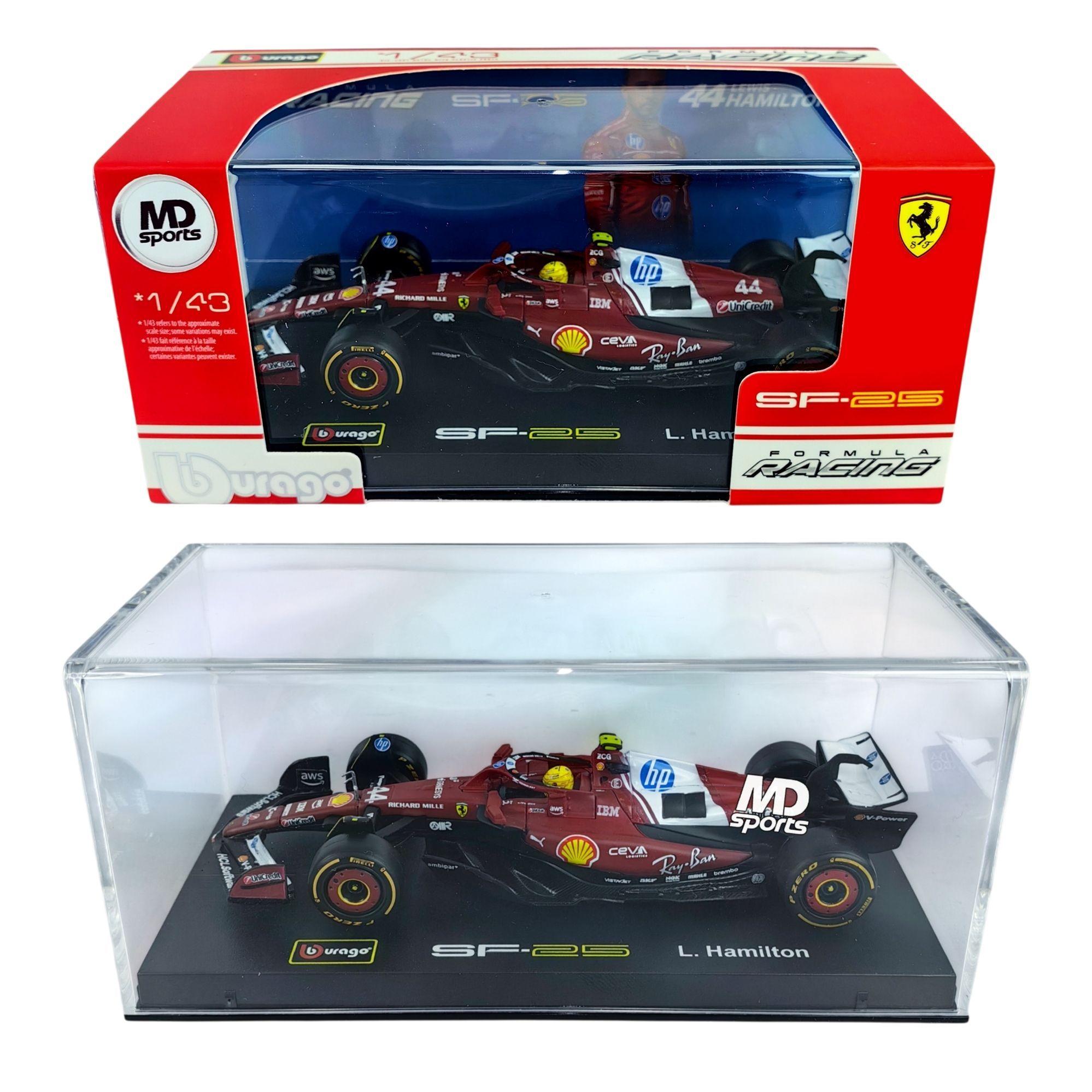 Auto F1 Ferrari SF 25 2025 44 Lewis Hamilton Caja Acrilica Burago 1 43-2