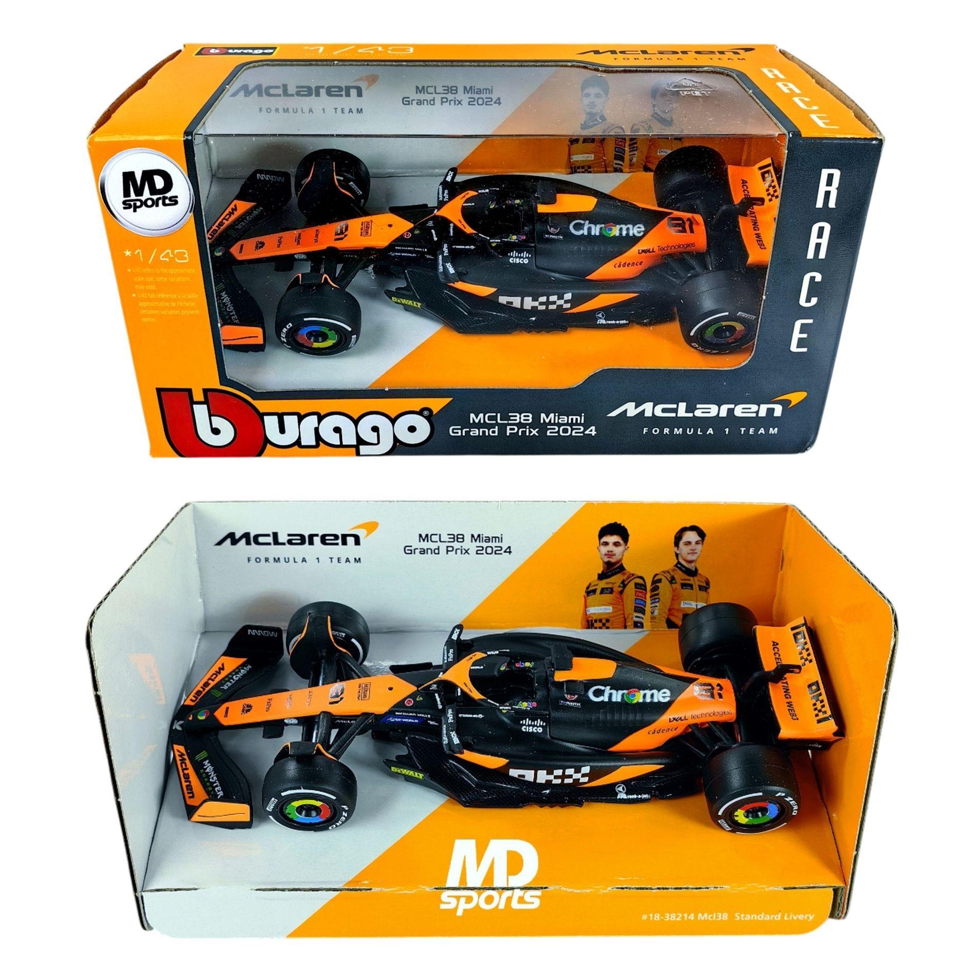 Auto F1 Mclaren MCL38 GP Miami 2024 81 Oscar Piastri Caja Normal Burago 1 43-2