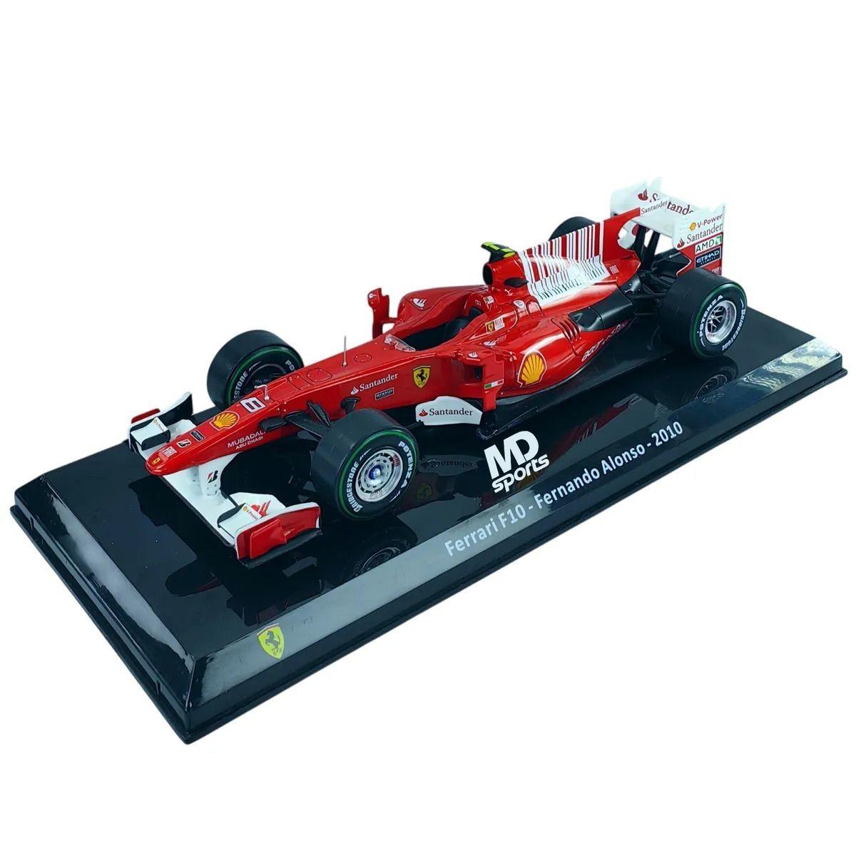 Auto Formula 1 Ferrari F10 2010 8 Fernando Alonso Caja Acrilica Premium Collect 1 24-2