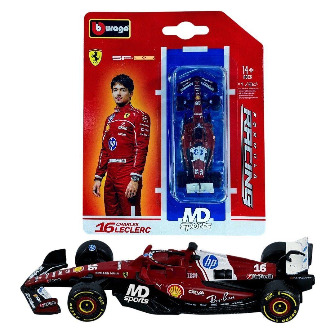 Auto F1 Ferrari SF 25 2025 16 Charles Leclerc Caja Normal Burago 1 64-3