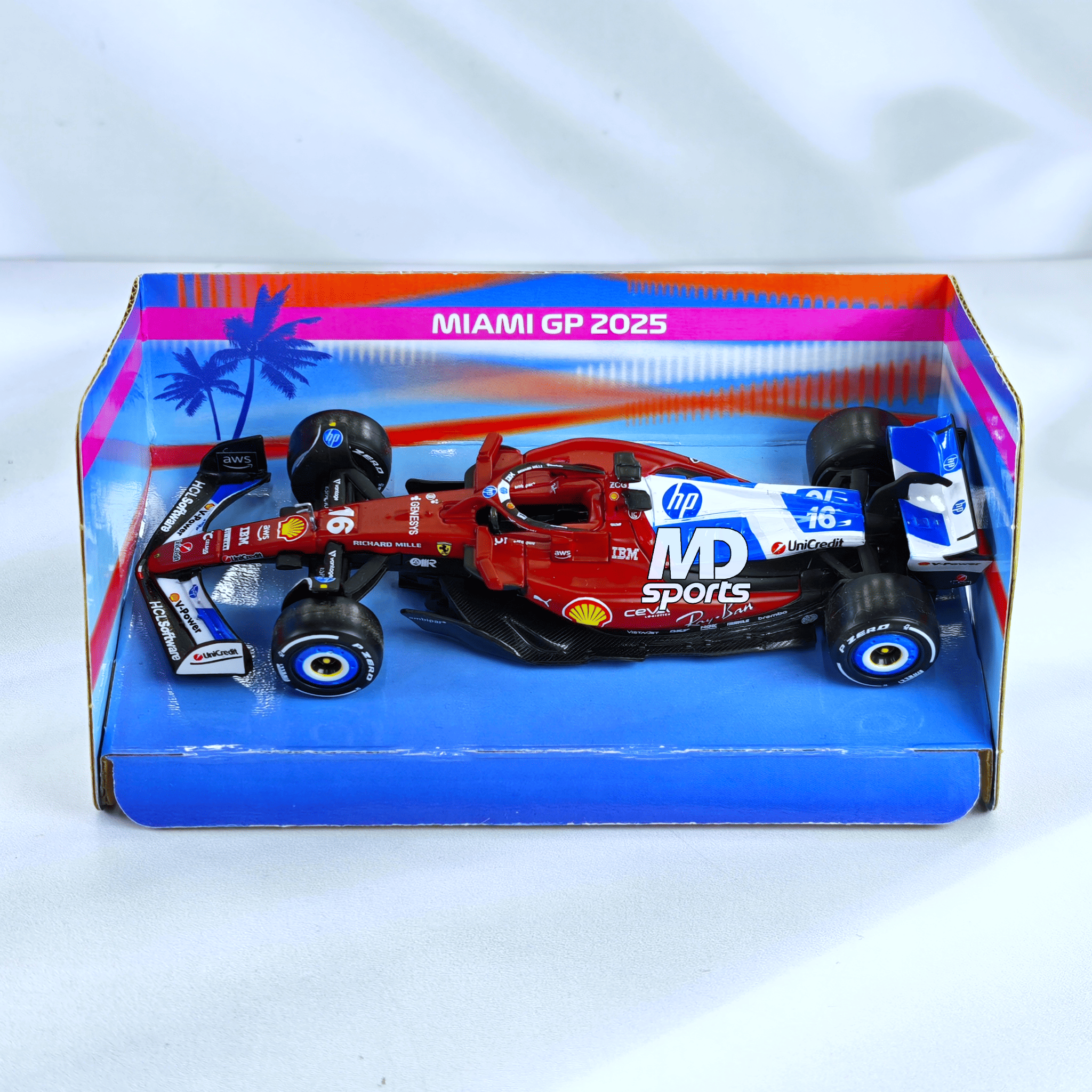 Auto F1 Ferrari SF 25 GP Miami 2025 16 Charles Leclerc Caja Normal Burago 1 43-2