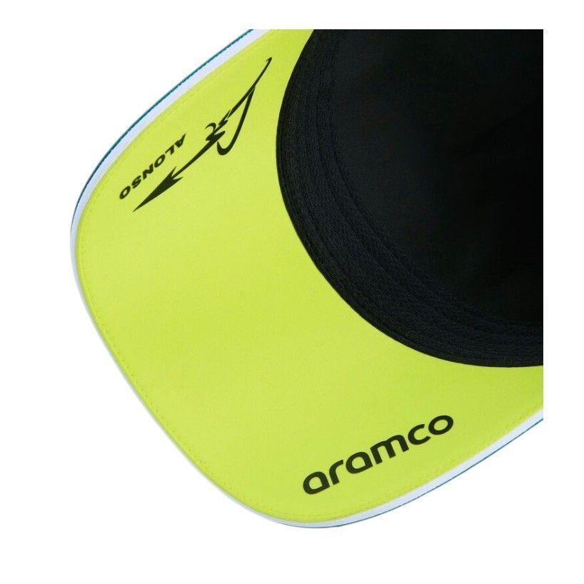 Gorro Jockey Oficial F1 Aston Martin Fernando Alonso 2026 Verde Lima-3