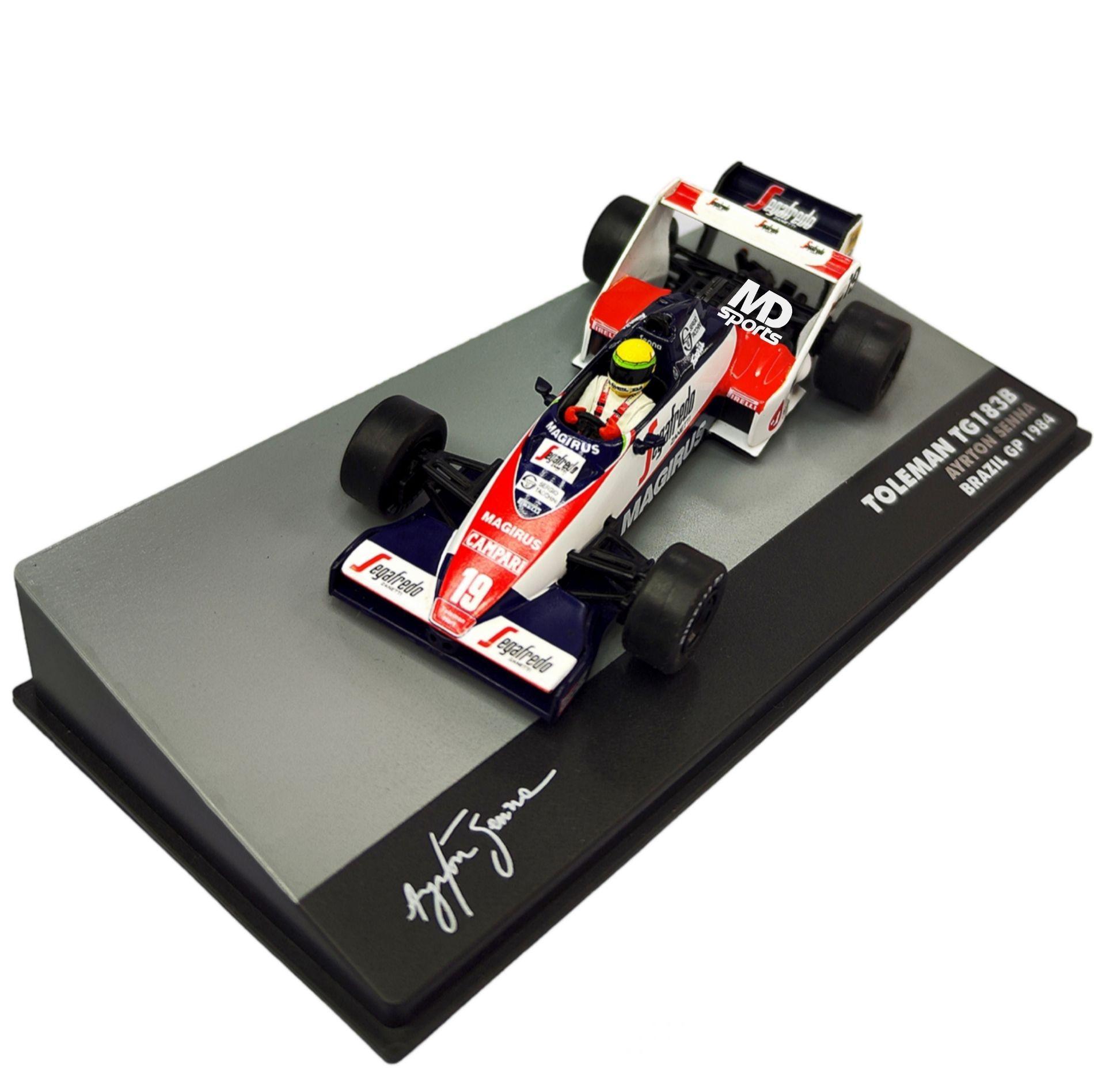 Auto F1 Toleman TG183B 1984 19 Ayrton Senna Caja Acrilica IXO Special 1 43-2